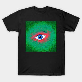 Mysterious eye peeking through a vegetation T-Shirt
